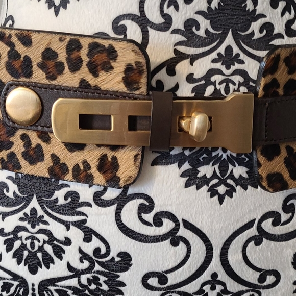 Worth leather pony hair belt gold tone hardware. Size small. - Picture 5 of 11